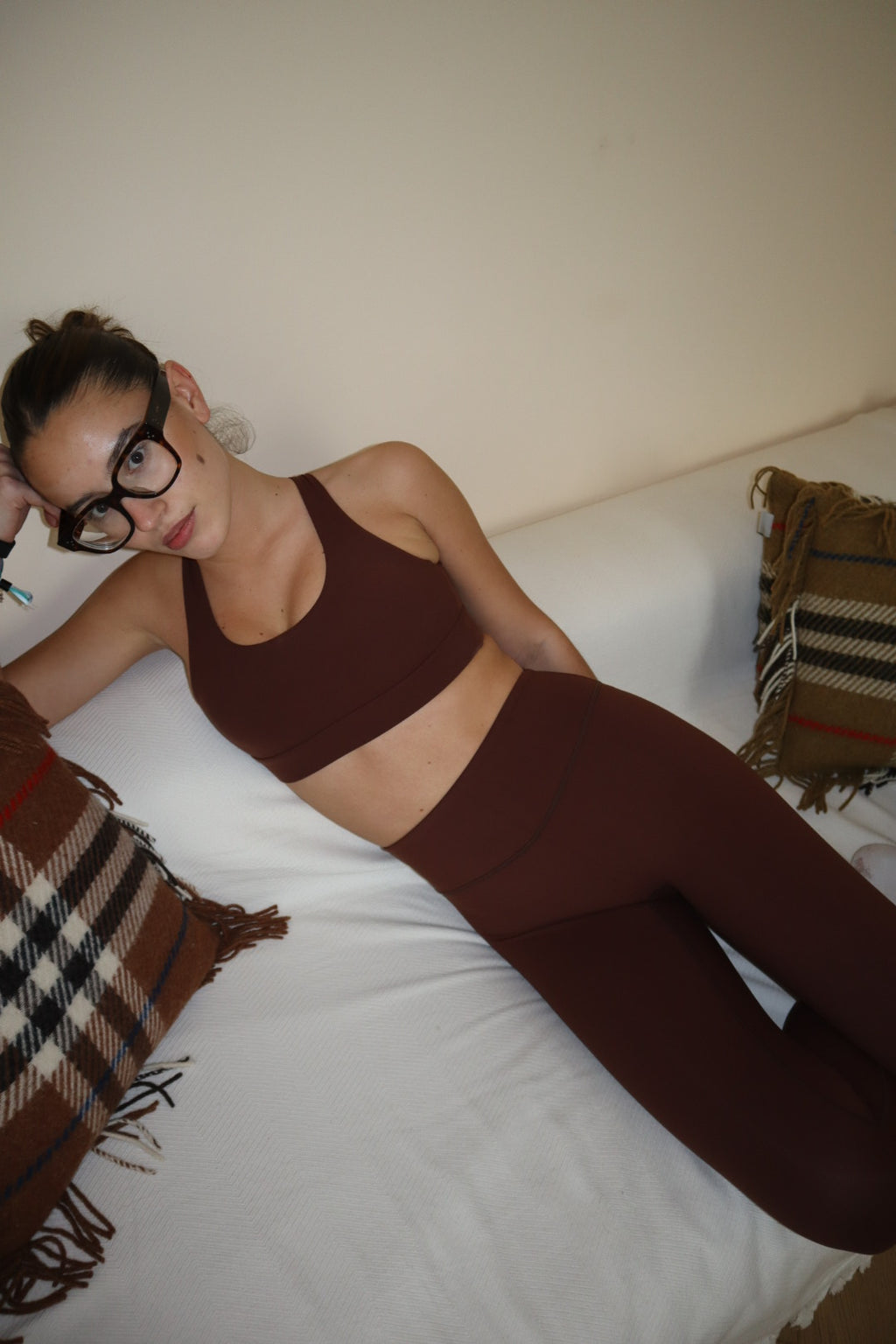 Brown sports bra