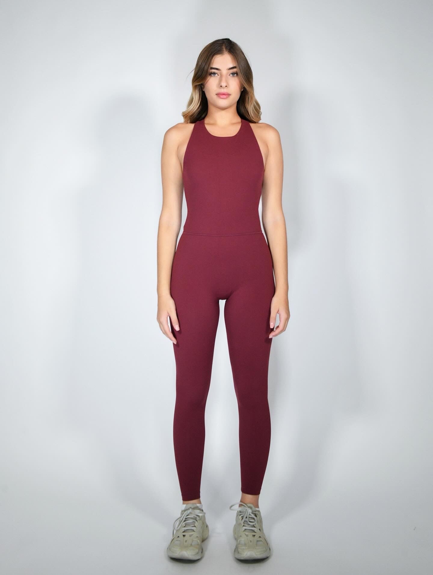 Burgundy Backless Jumpsuit – Supersoft, Stretchy, Padded & Double-Lined | CTZ THE LABEL